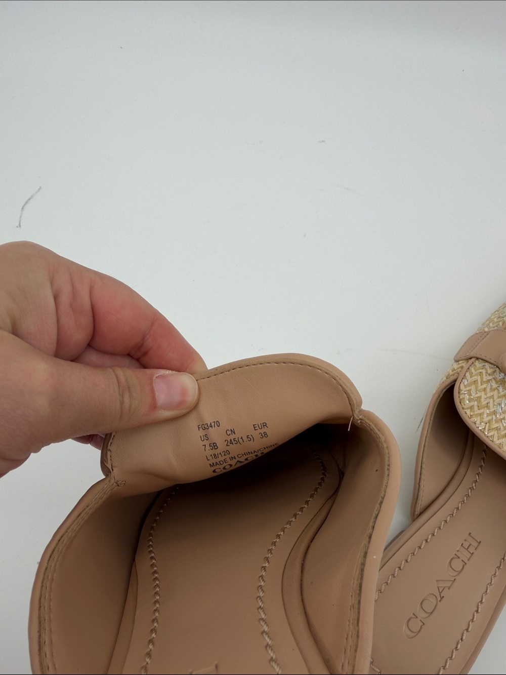 Coach Stassi Raffia Slide Shoes 7.5B S77 - Picture 5 of 7